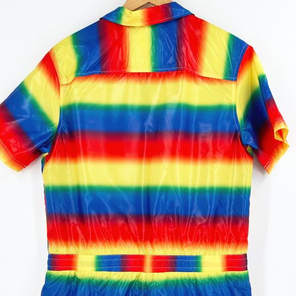Mens Rainbow Jumpsuit Romper Medium Pride Festival Unique Club Rave - Picture 6 of 6